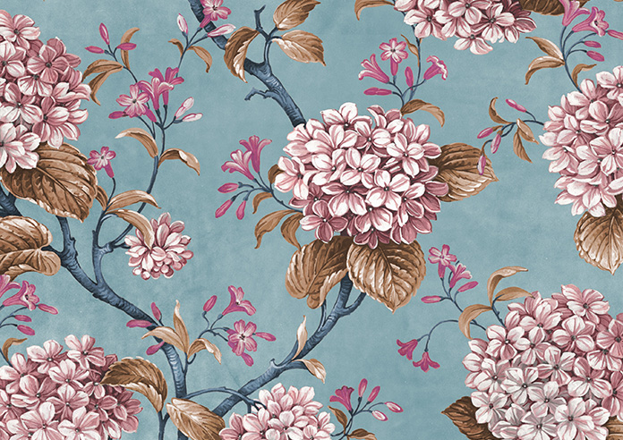 Bouquet Velvet, Cornflower - Roman Blind - Image 7